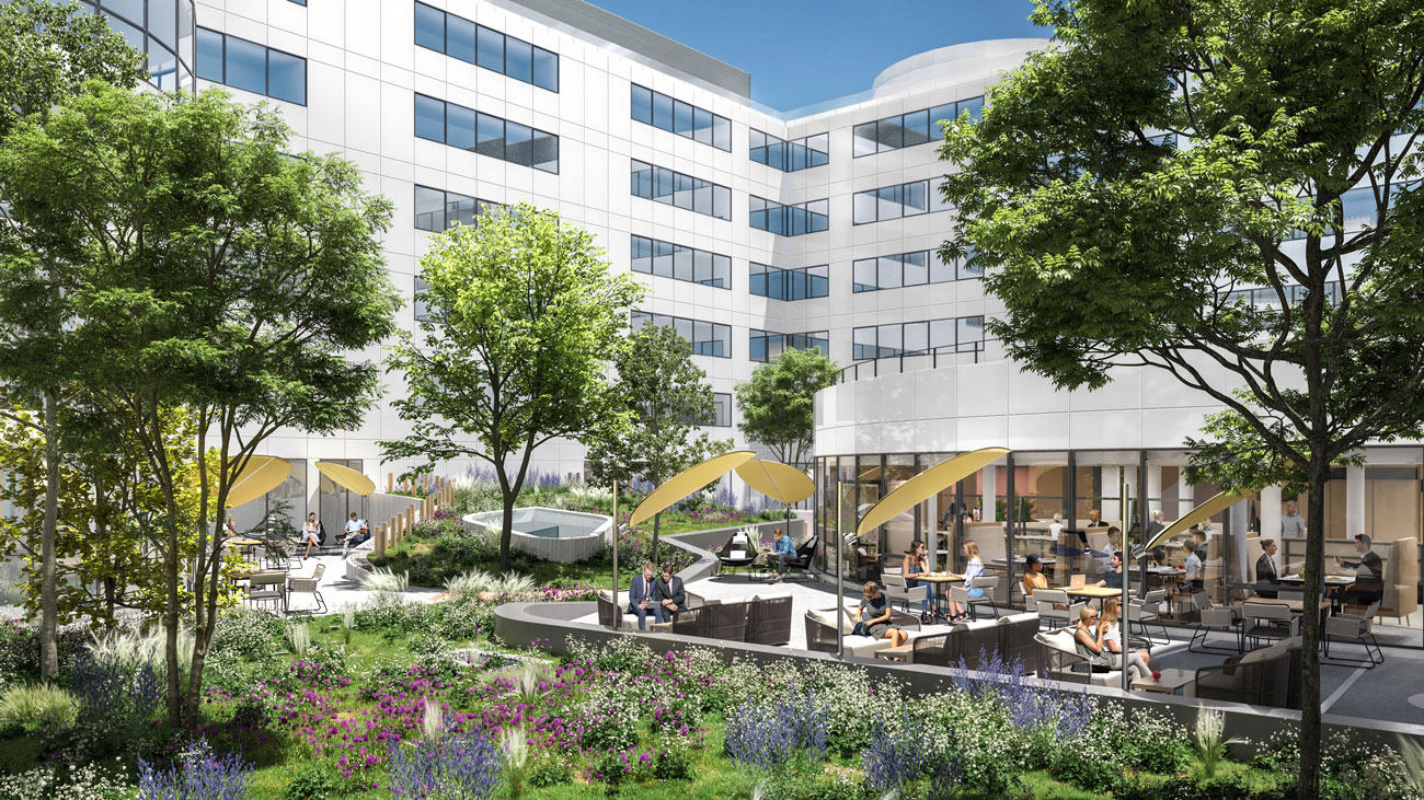 jardin interieur terrasse immeuble bureaux a louer 92 hauts de seine